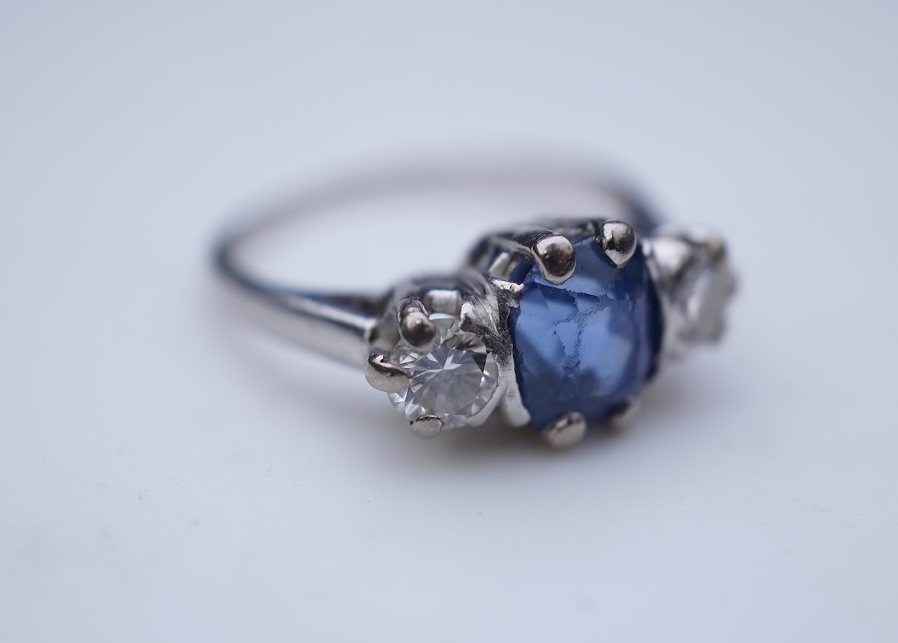 A sapphire and diamond ring